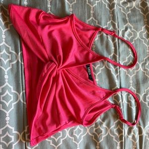 Hot pink shein crop top
